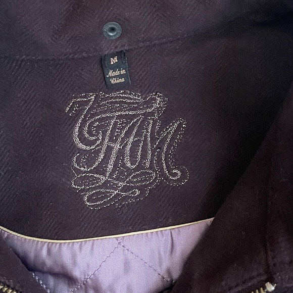 NWOT  7 For All Mankind Hooded Jacket Button / Pocket Detail Dark Plum - Picture 4 of 12
